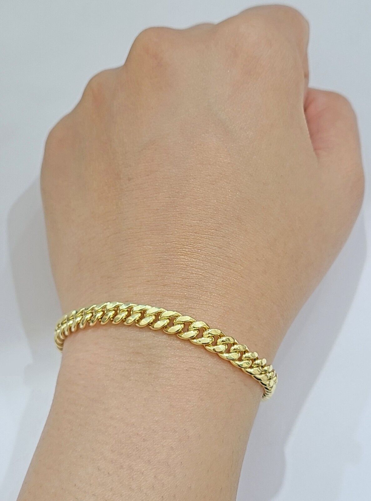 10k Yellow Gold Miami Cuban Link Bracelet 8" inch 7mm Real 10kt Box Lock Men