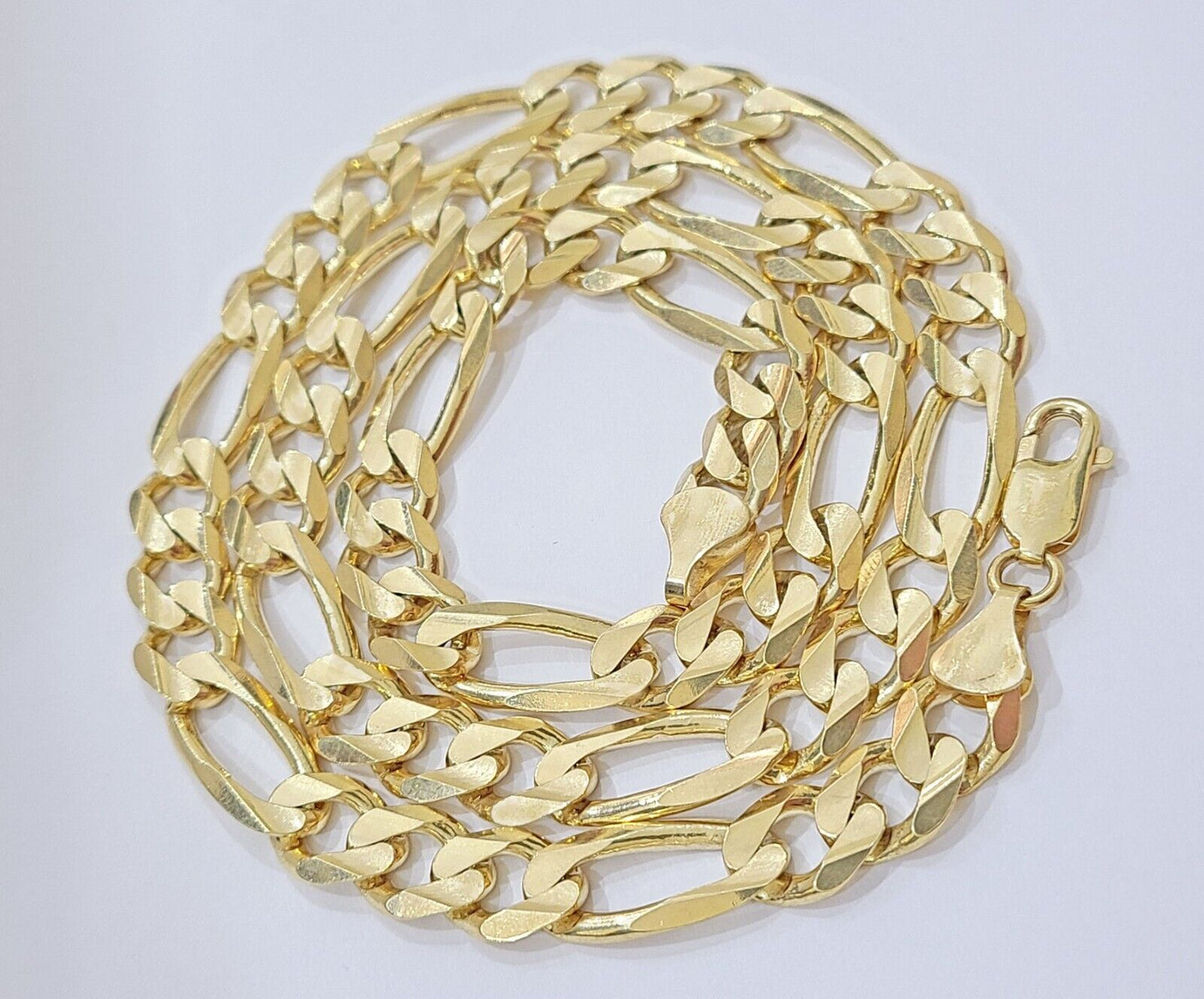 14k Solid Yellow Gold Figaro Chain 10mm 26'' Inches Necklace Real 14kt