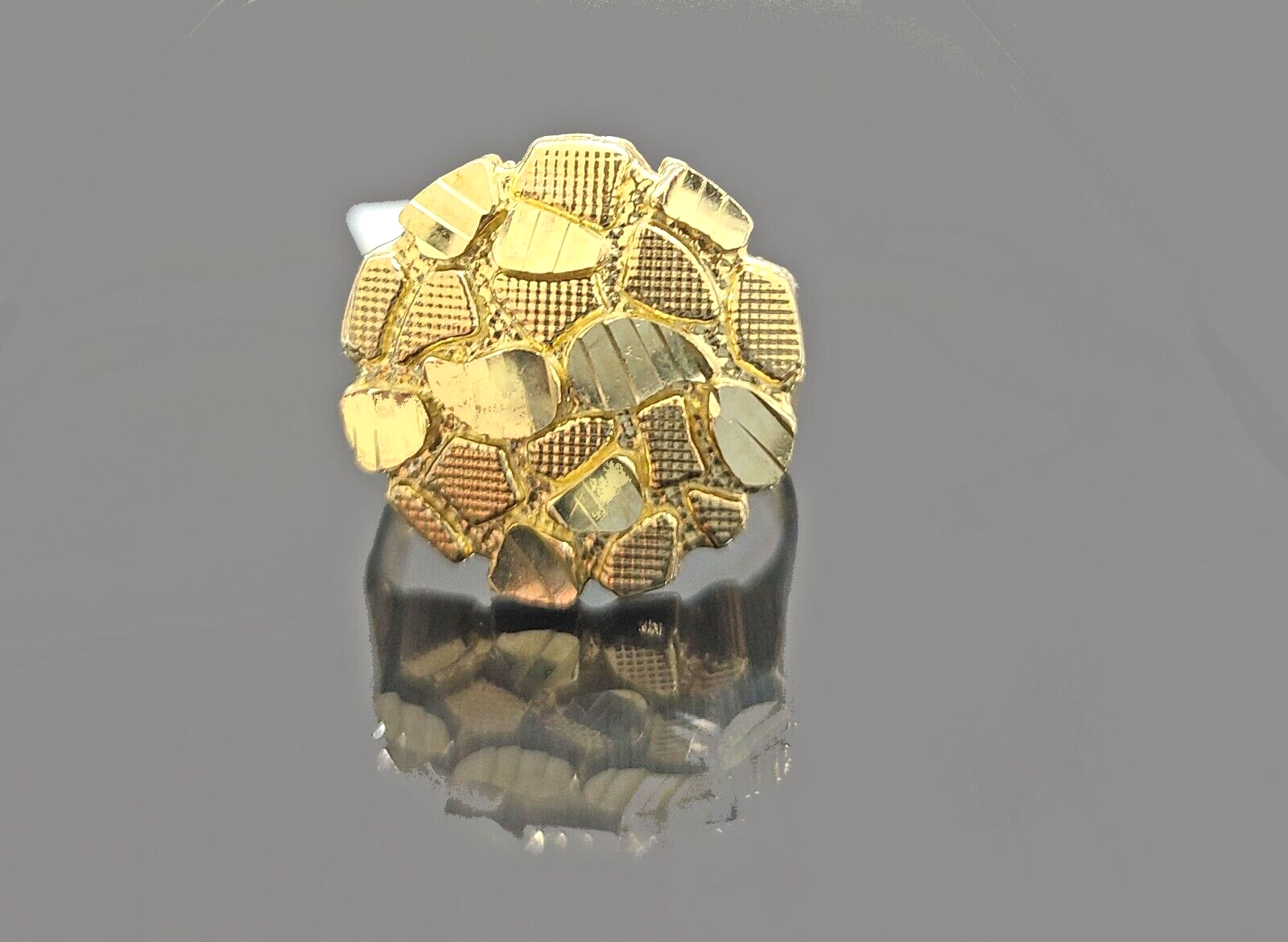 10kt high quality real gold nugget ring size 10.5