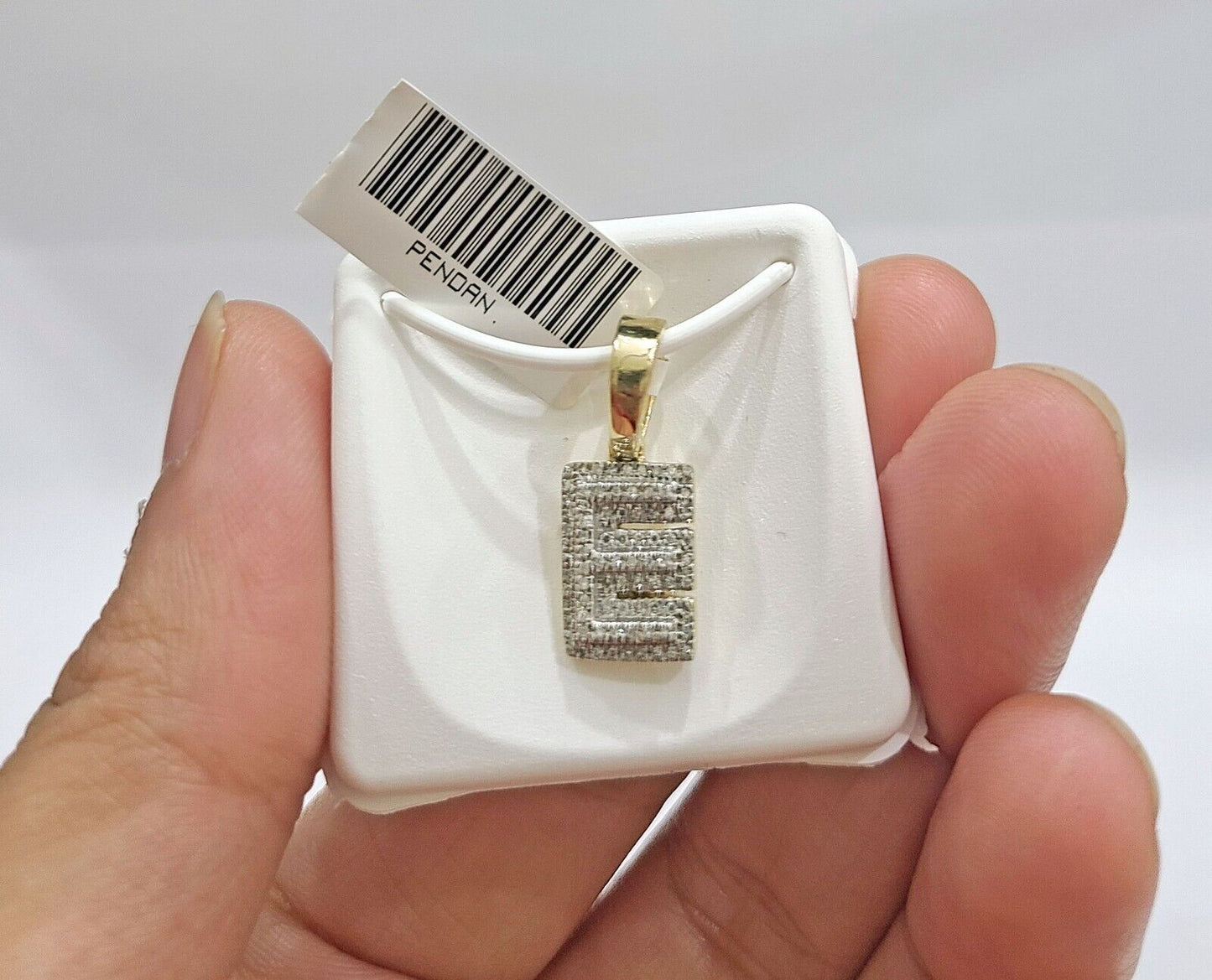Real 10K Yellow Gold Initials Diamond Cut Charm A-Z Pendant Alphabets