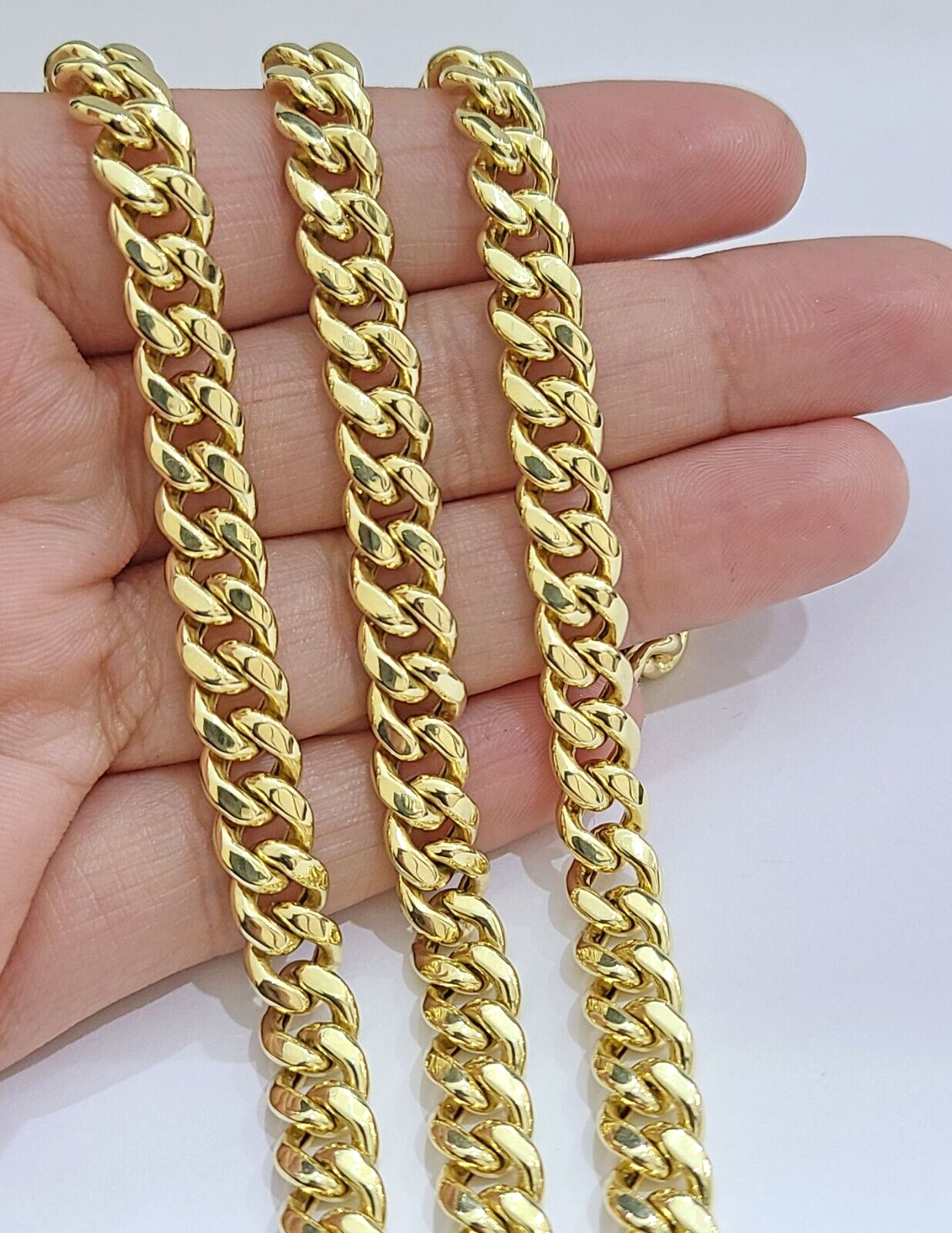 Real 14k Yellow Gold Miami Cuban Link Chain 8mm 28" Necklace Box Lock 14kt