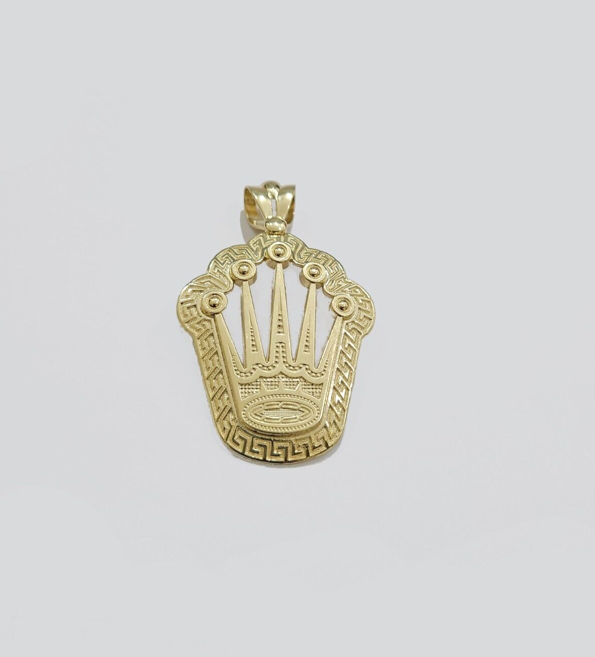 Real 10k Gold Crown Charm Pendant 10kt Yellow Gold 2 Inches For Chain & Necklace