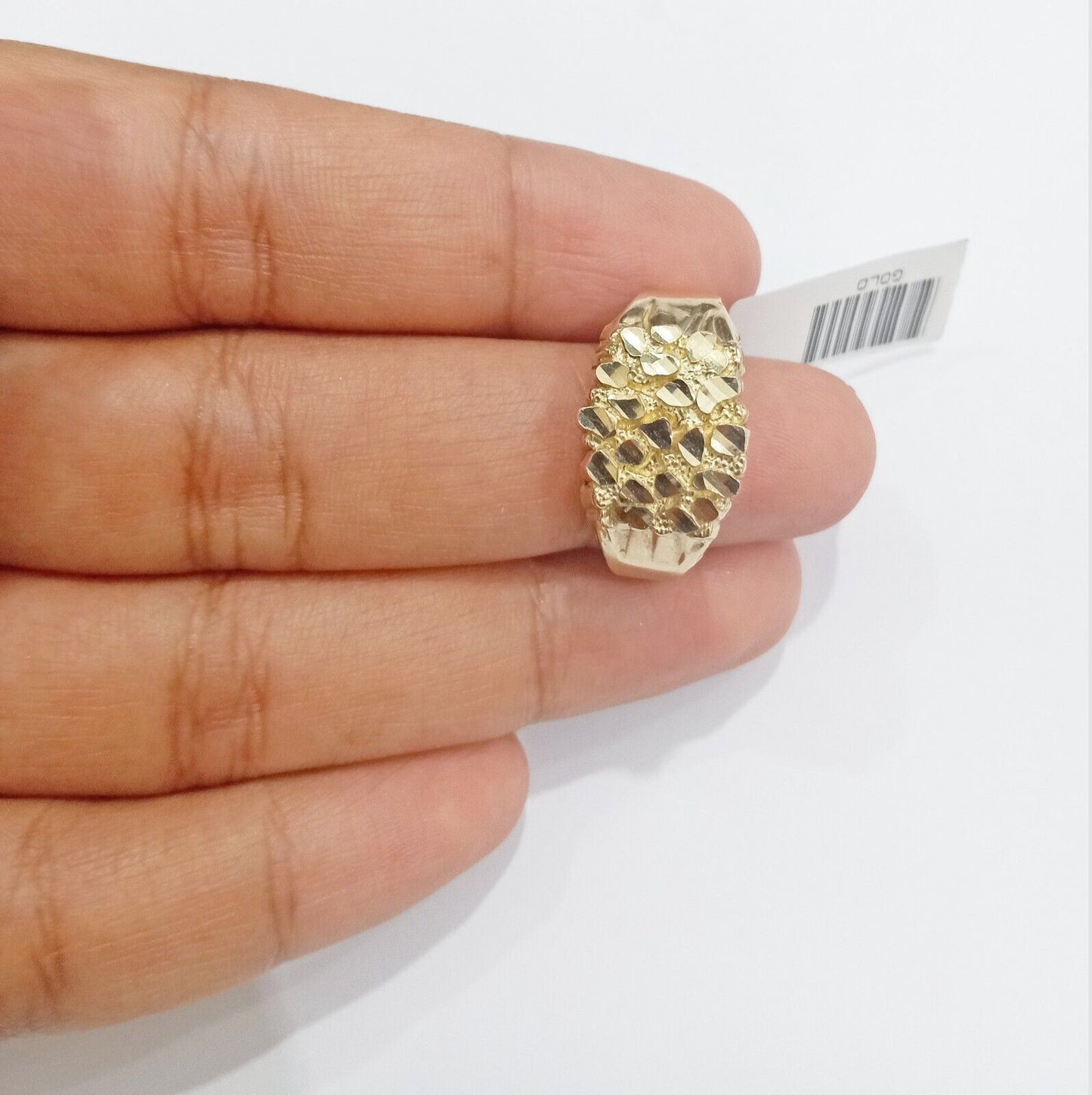 Real 10k Yellow Gold Nugget Ring Band size 10.5 10kt gold Casual Pinky