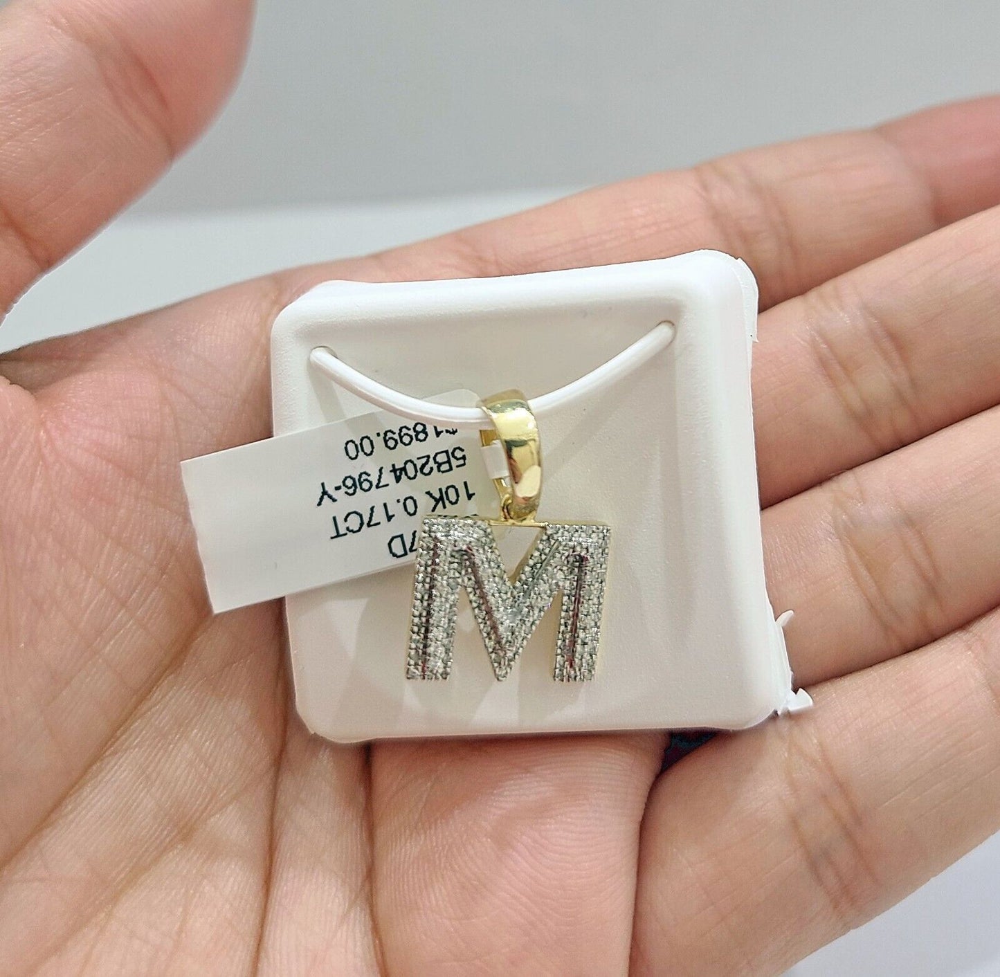 Real 10K Yellow Gold Initials Diamond Cut Charm A-Z Pendant Alphabets