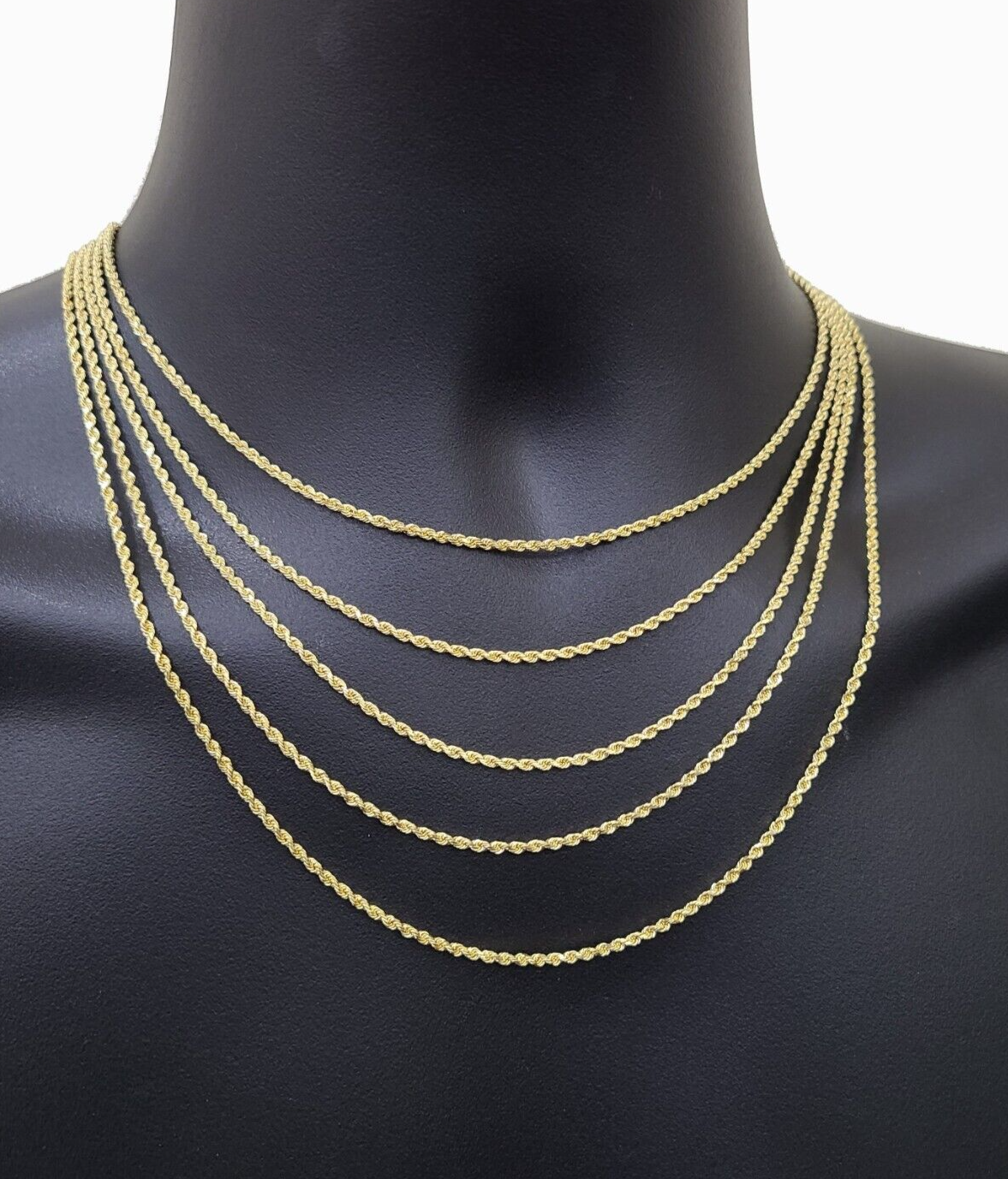 Solid 18k Yellow Gold Necklace Rope Chain 2mm 18'' Inch Real 18kt Men Women SALE