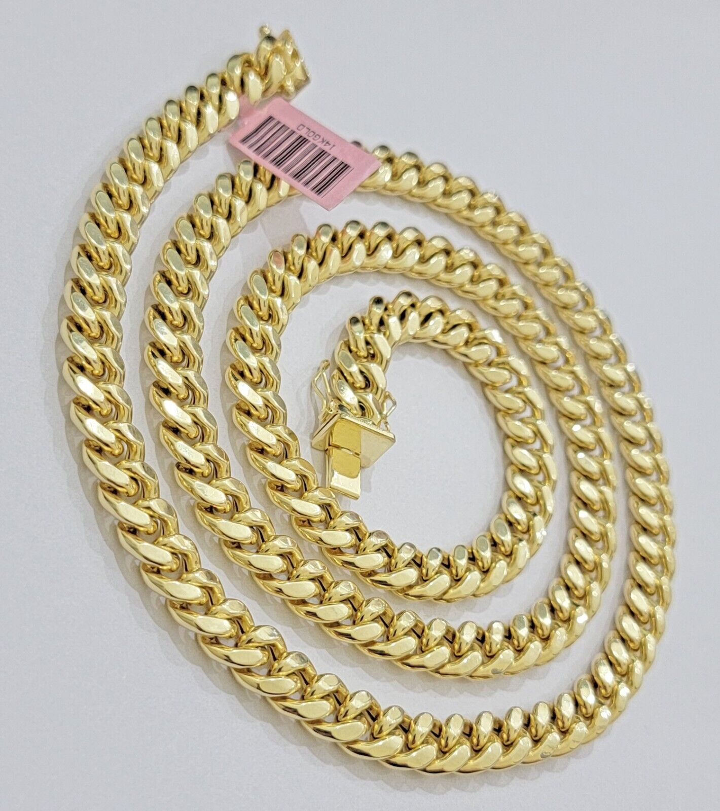 14k Yellow Gold Chain Miami Cuban Link Necklace 9mm 24 Inch Real 14KT For Men's