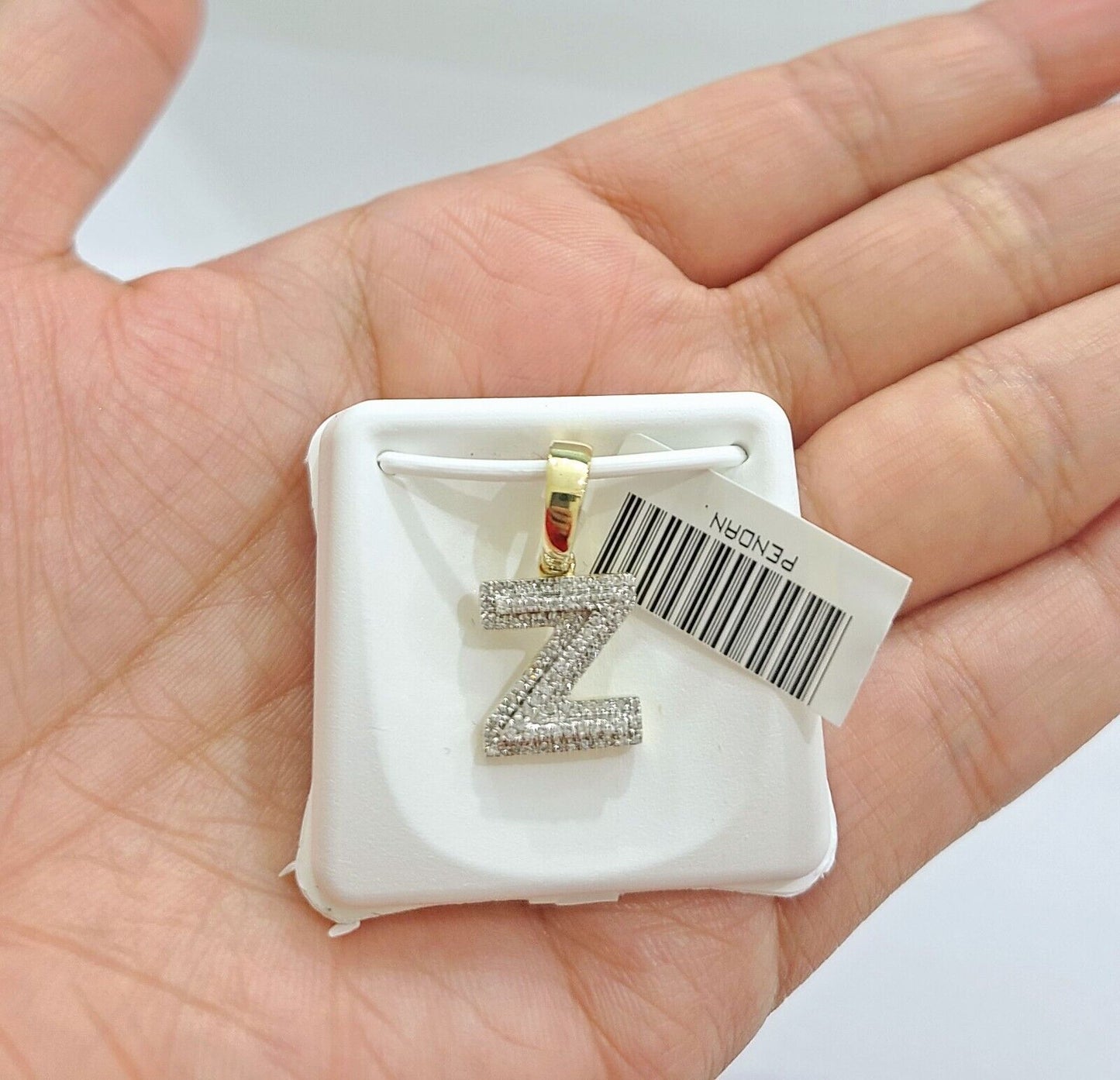 Real 10K Yellow Gold Initials Diamond Cut Charm A-Z Pendant Alphabets