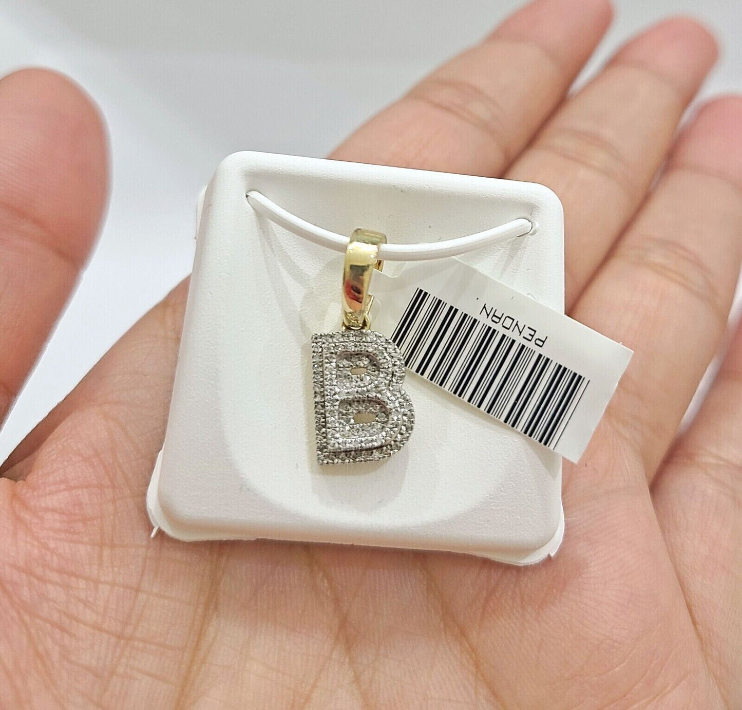 Real 10K Yellow Gold Initials Diamond Cut Charm A-Z Pendant Alphabets