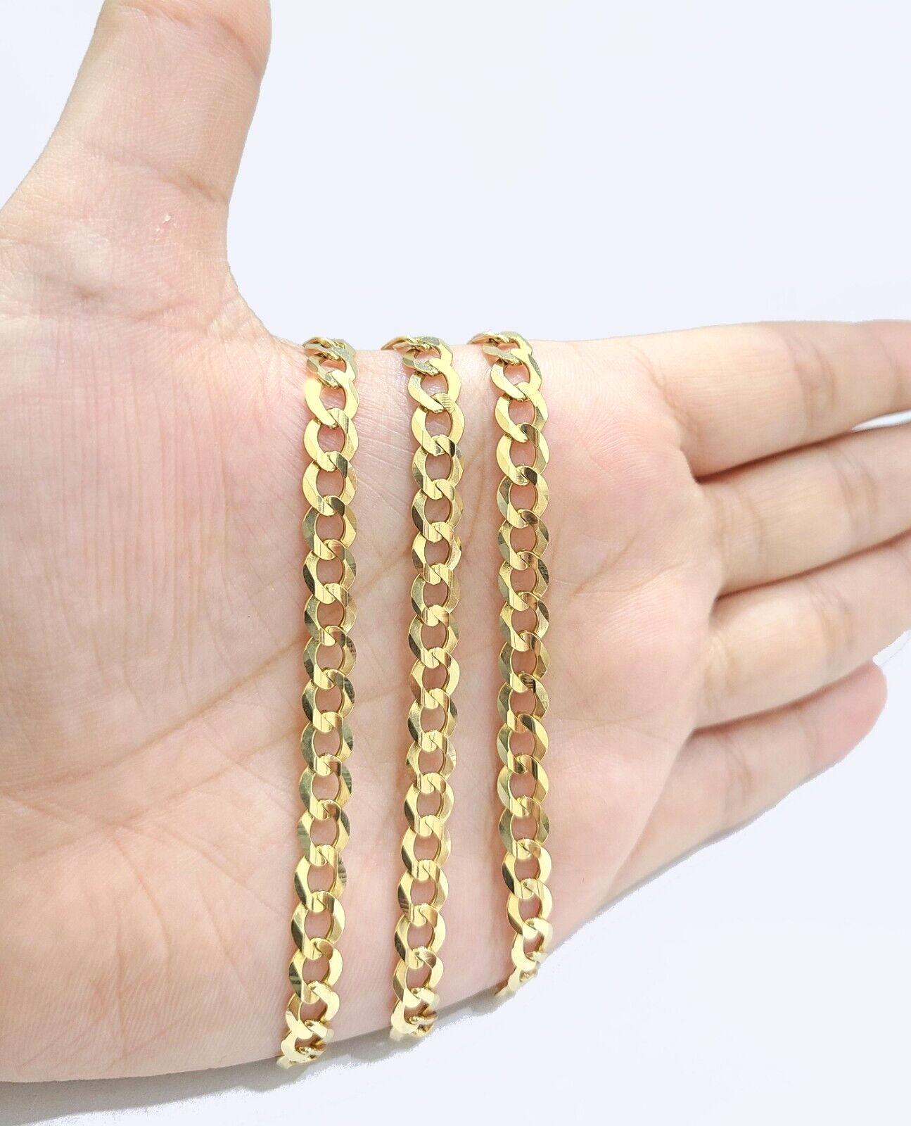 Real 14k Yellow Solid Gold Necklace Cuban Curb Link Chain 26'' inches 6mm Unisex