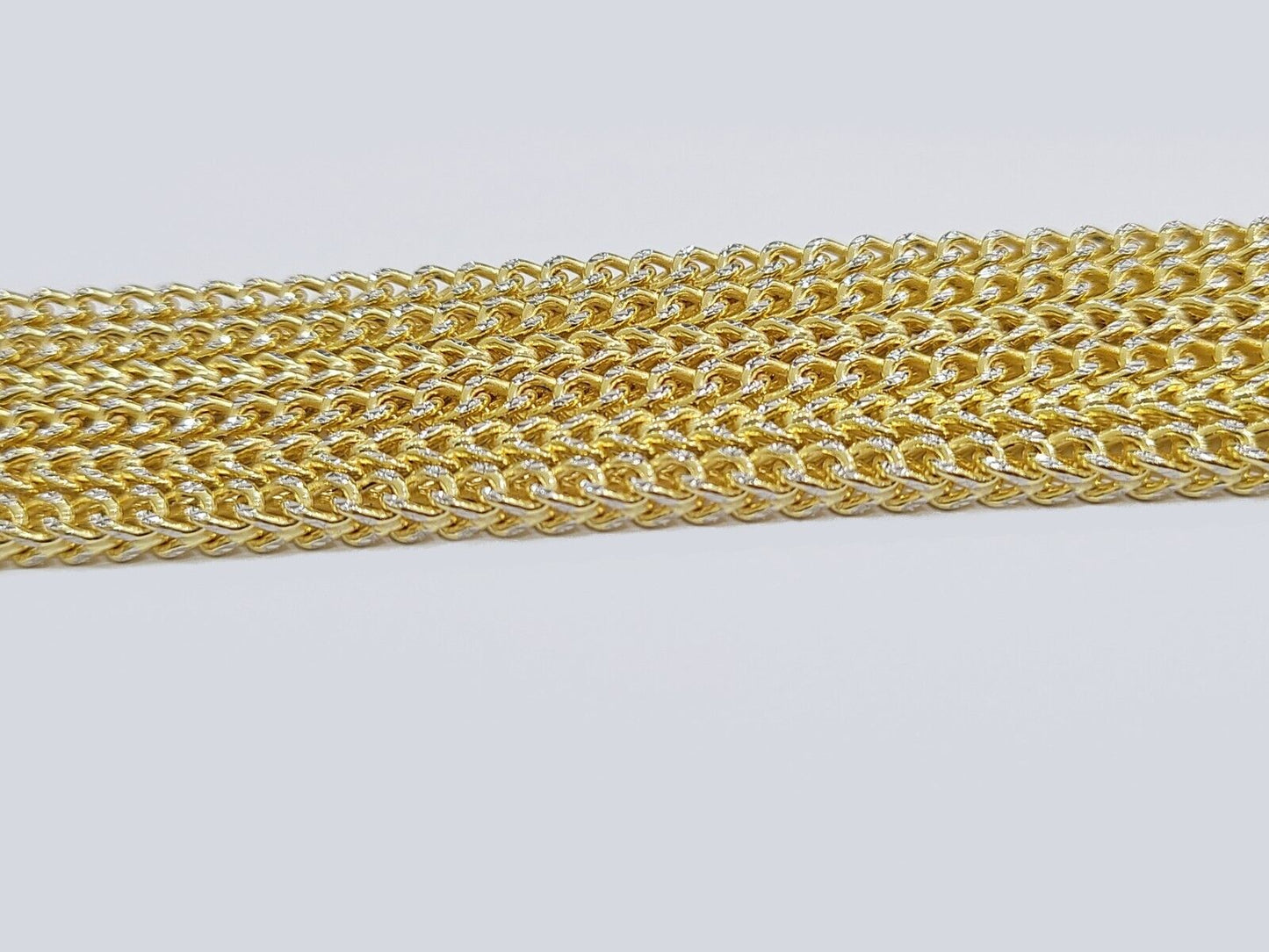 14k Yellow Gold Franco Chain Two-tone Necklace 4mm 22 Inch Diamond Cut 14kt SALE