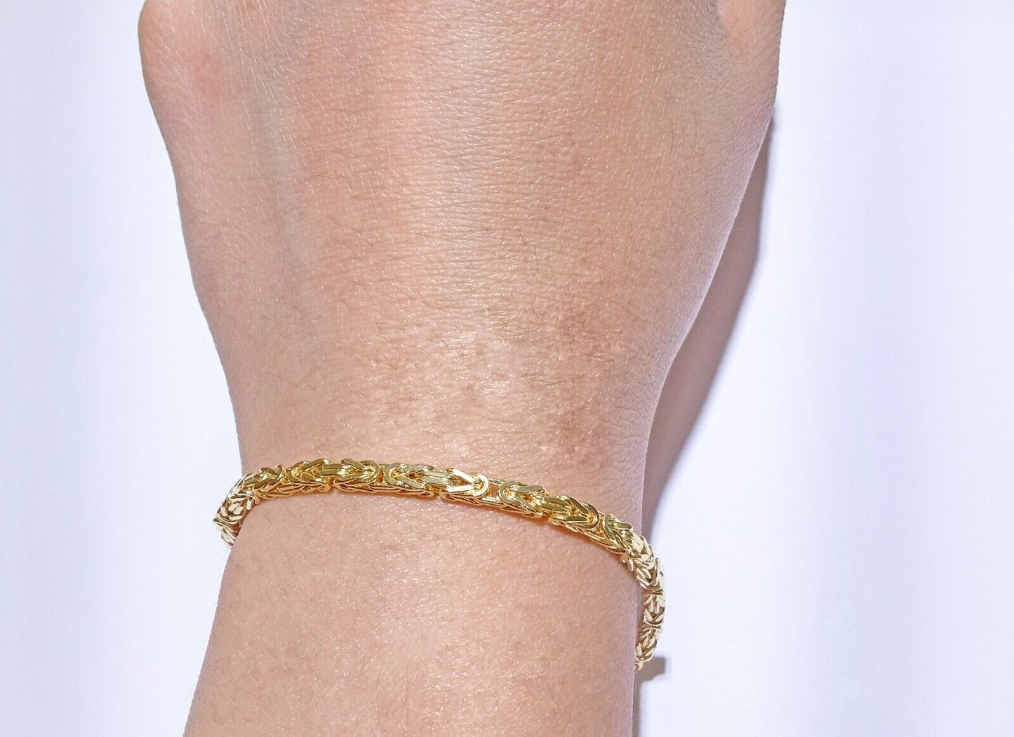 Real 14k Yellow Gold 3mm Byzantine Bracelet 8" inch 14kt