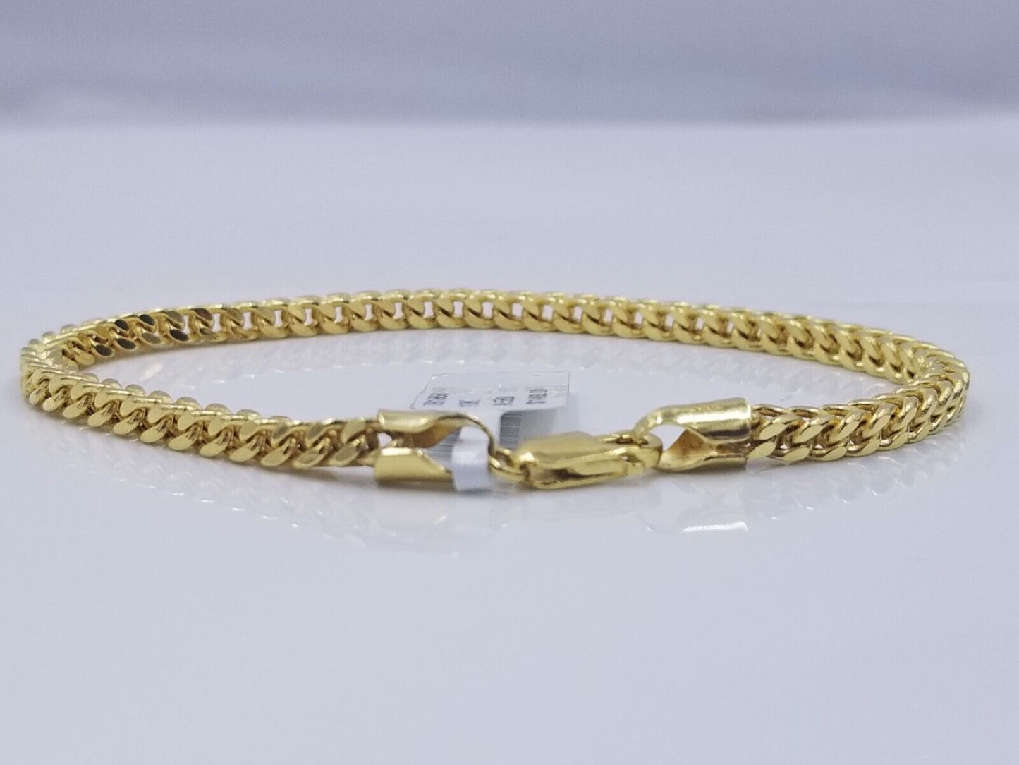 Real 10k Yellow Gold 3mm Franco Bracelet 8" inch 10kt Unisex Men Women