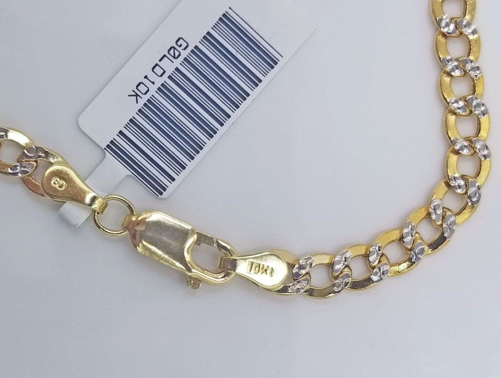Real 10k Yellow Gold Cuban Curb link Bracelet 4mm 7" Inches Diamond Cut 10kt