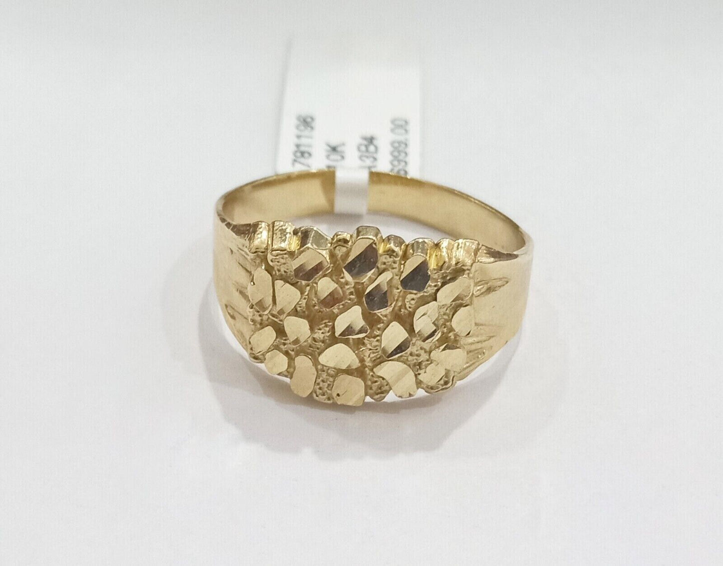 Real 10k Yellow Gold Nugget Ring Band size 10.5 10kt gold Casual Pinky