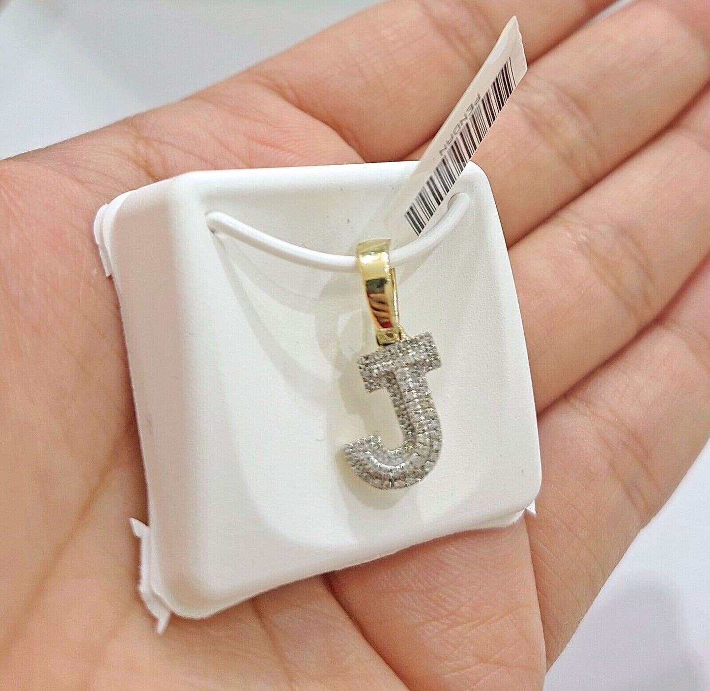 Real 10K Yellow Gold Initials Diamond Cut Charm A-Z Pendant Alphabets