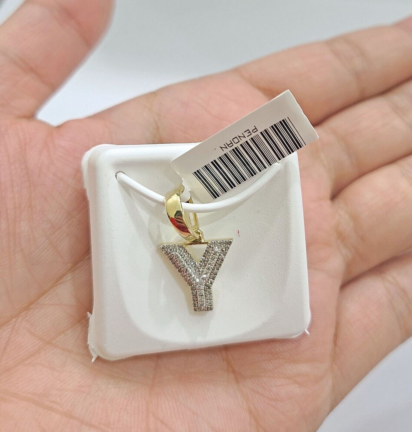Real 10K Yellow Gold Initials Diamond Cut Charm A-Z Pendant Alphabets