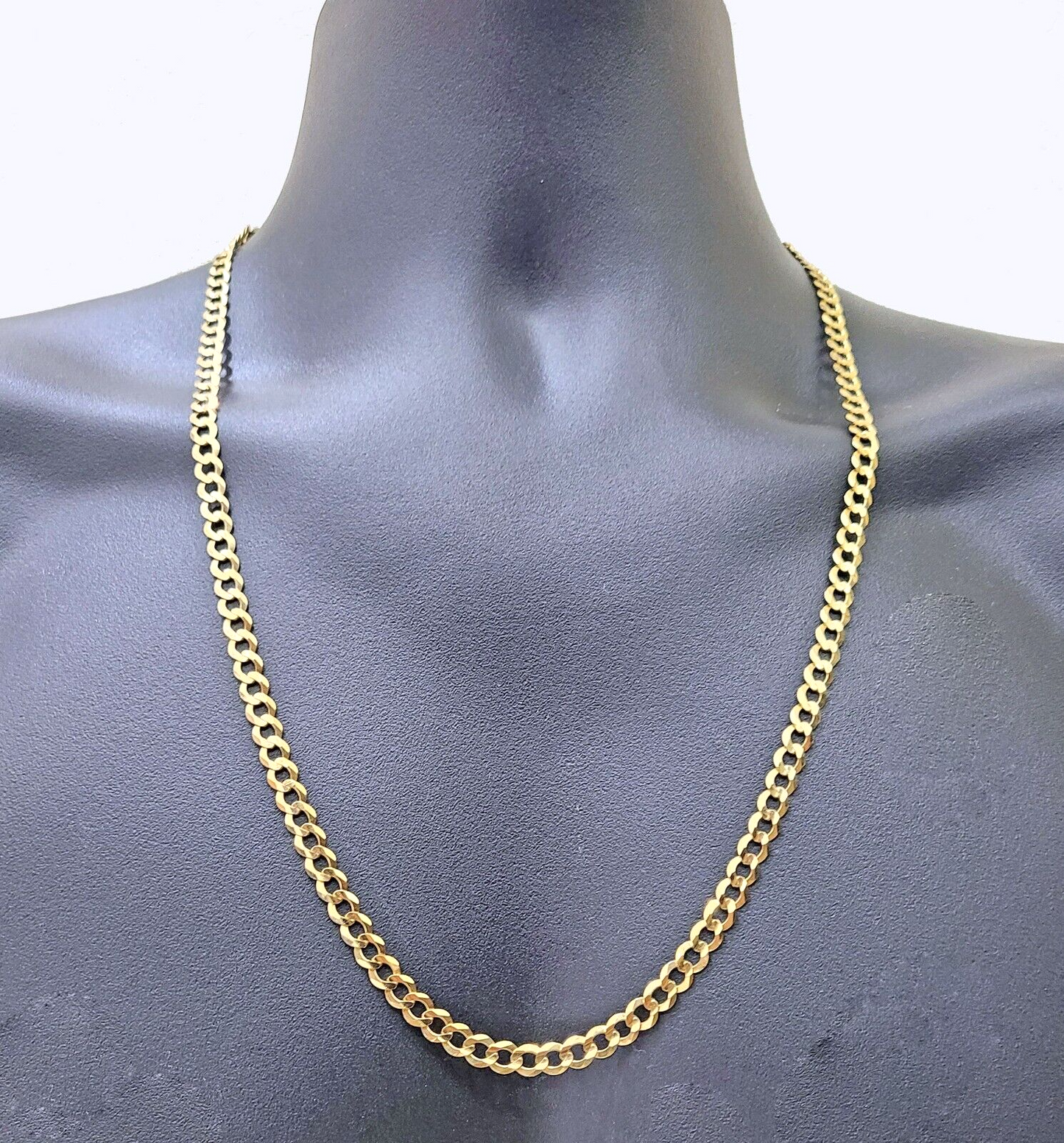 Real 14k Yellow Solid Gold Necklace Cuban Curb Link Chain 26'' inches 6mm Unisex