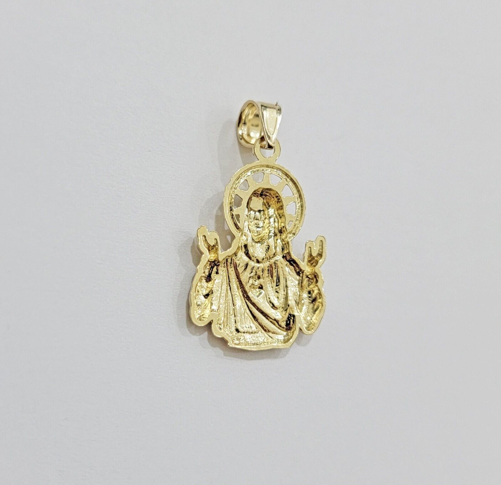 10k Gold Rope Chain Jesus Head pendant Set 3mm 24 Inch Necklace & Charm REAL 10k