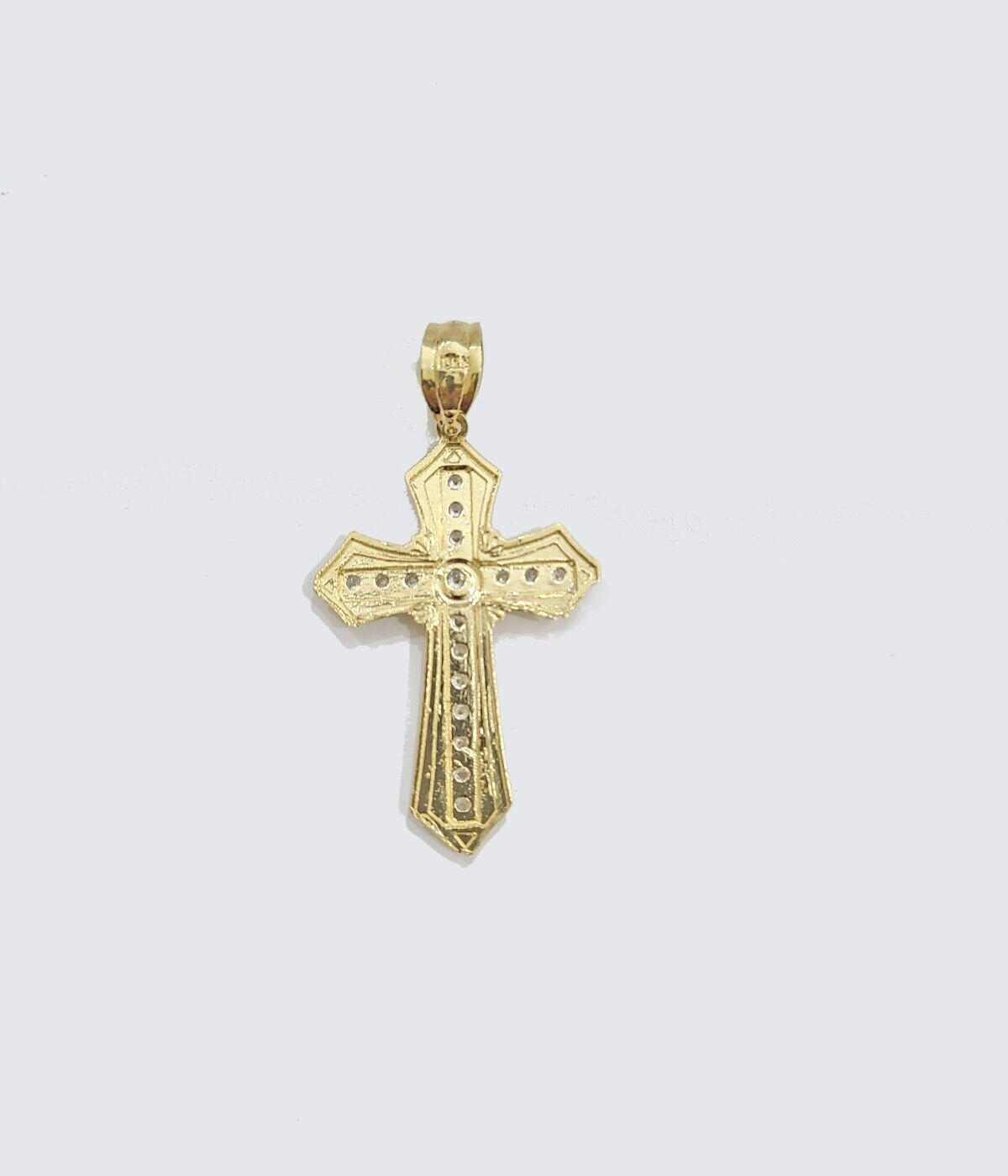 Real 10k Gold Jesus Crucifix Cross Pendant Charm 10kt Yellow 2'' Inch For Chain