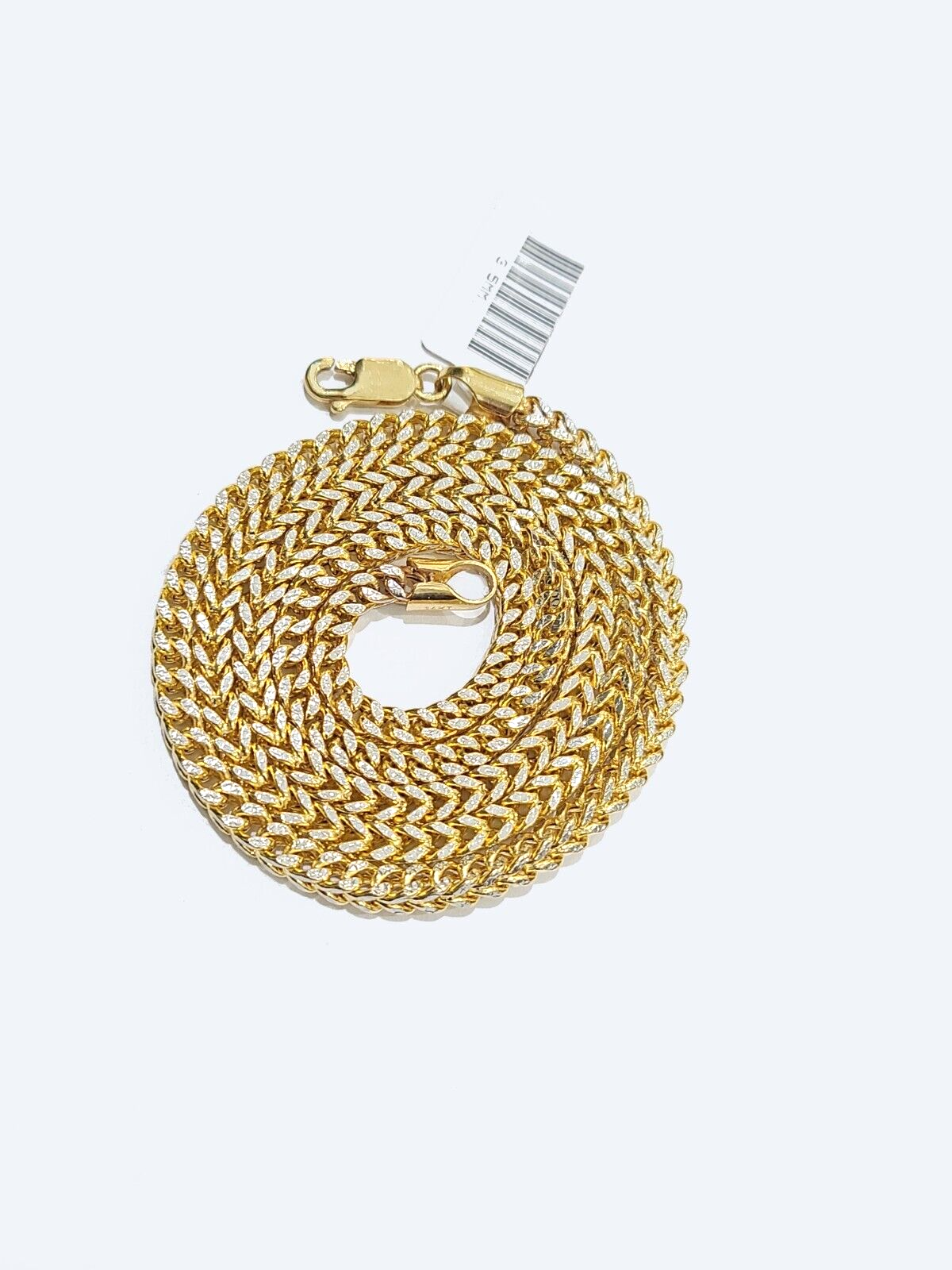 Real 14k Yellow Gold Necklace Franco Diamond Cut Chain 3mm 22" inch 14kt Unisex