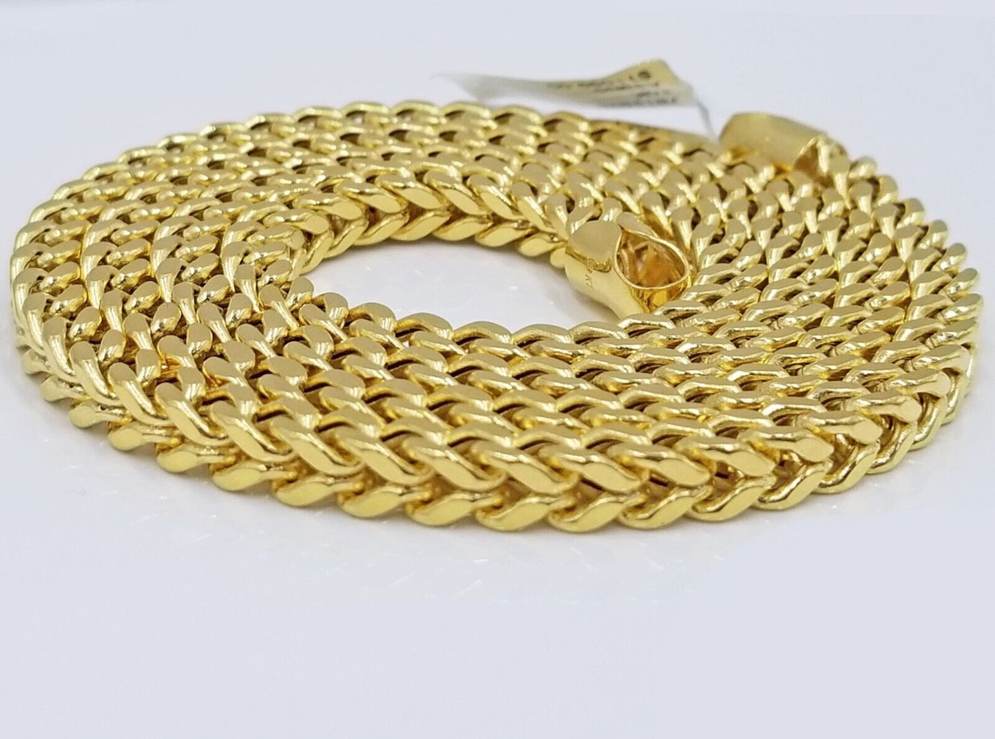 Real 10k Yellow Gold Franco Necklace 5mm 24" inch Men's 10kt Chain
