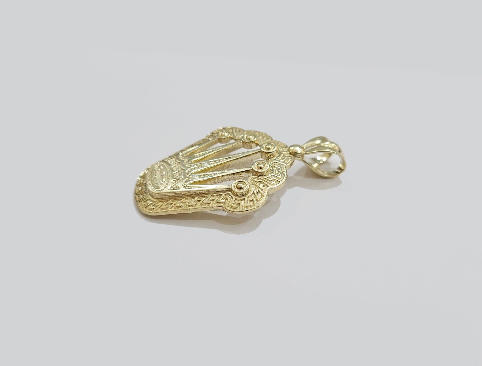 Real 10k Gold Crown Charm Pendant 10kt Yellow Gold 2 Inches For Chain & Necklace