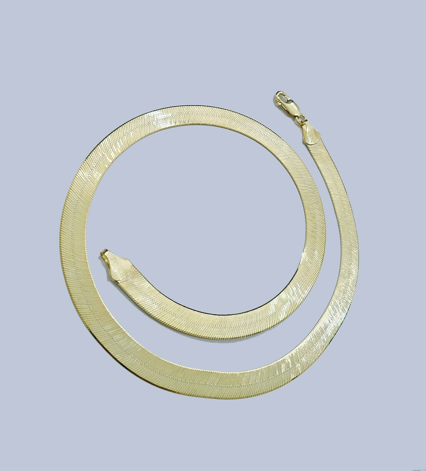 Real 10k Yellow Gold Necklace 8mm Herringbone Chain 18'' inches Unisex
