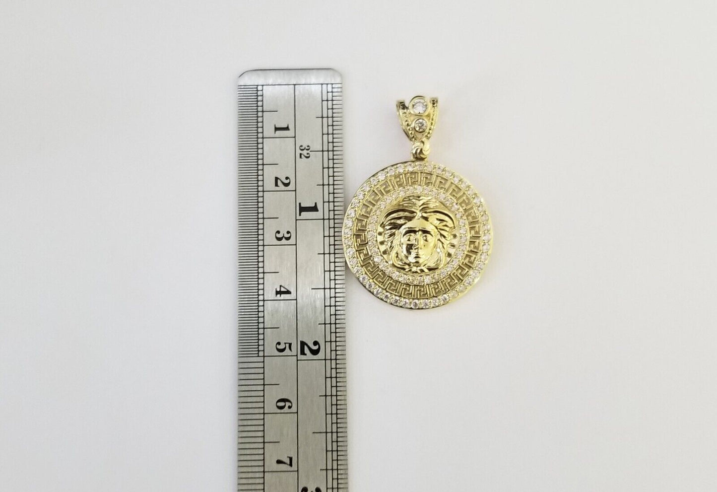 Real 10k Gold Circular Charm 10kt Yellow Gold Pendant Men Women