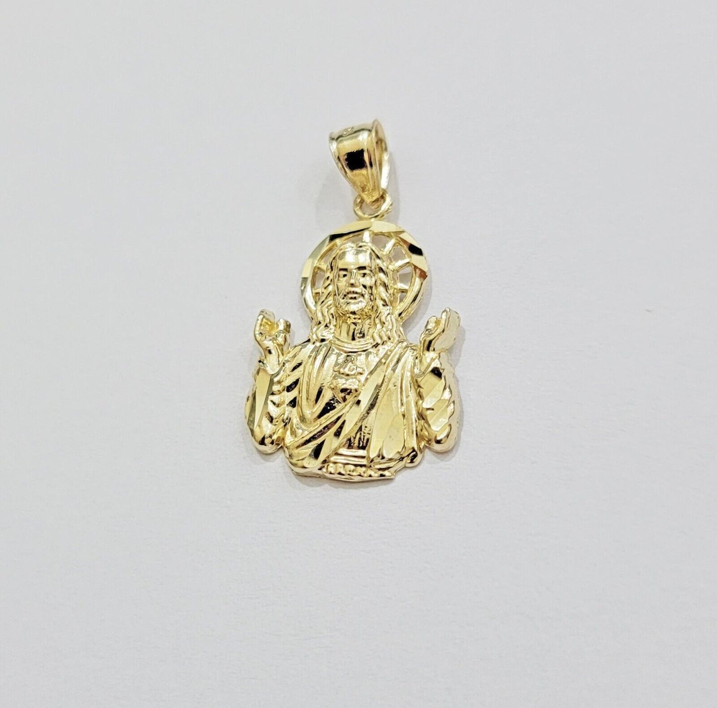 10k Gold Rope Chain Jesus Head pendant Set 3mm 24 Inch Necklace & Charm REAL 10k