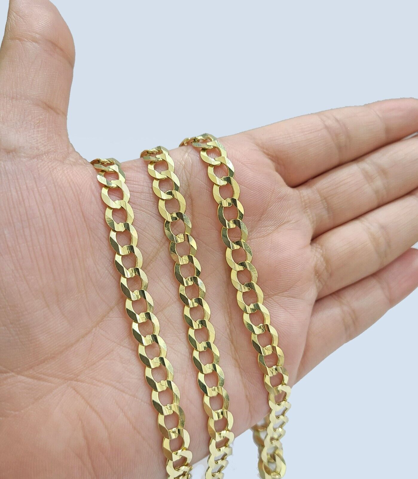 Real 14k Yellow Gold Necklace Cuban Curb Link Chain 20'' inches 7mm Unisex
