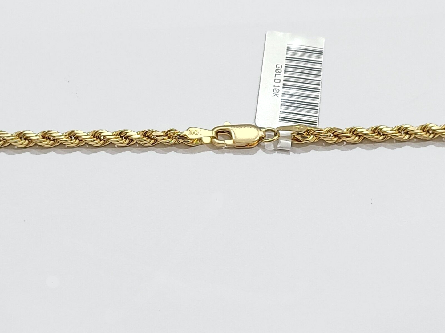 Real 10k Yellow Gold 3mm Rope Chain 26" inch Necklace Praying Hand Charm Cross