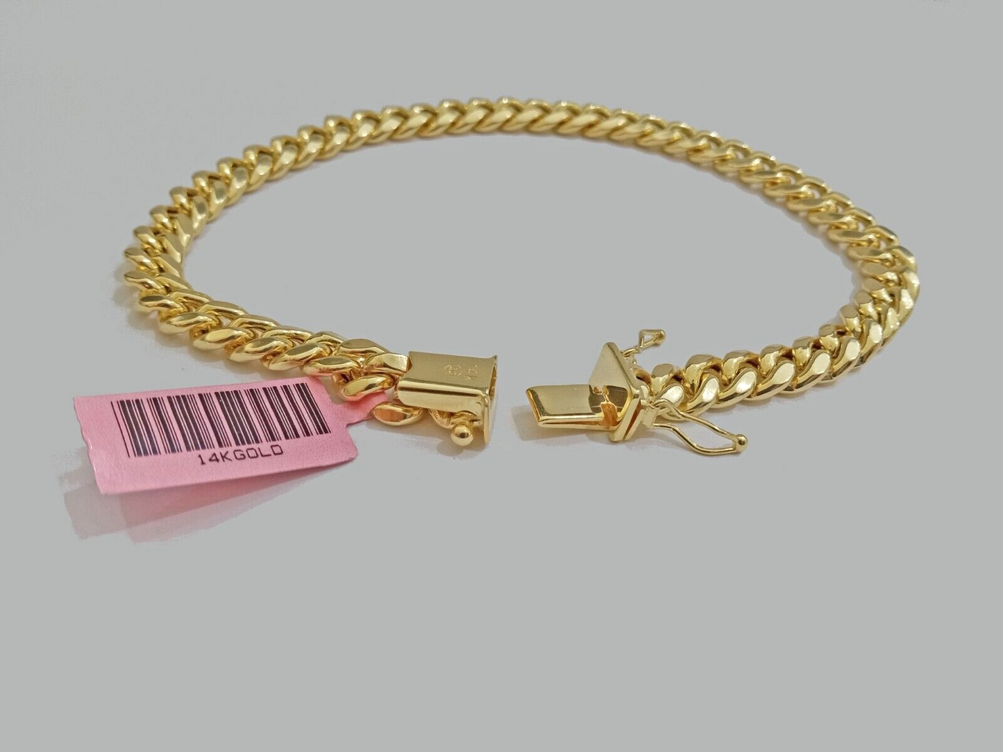 14k Yellow Gold Miami Cuban Link Bracelet 8.5'' inch 7mm Real Men & Ladies 14kt