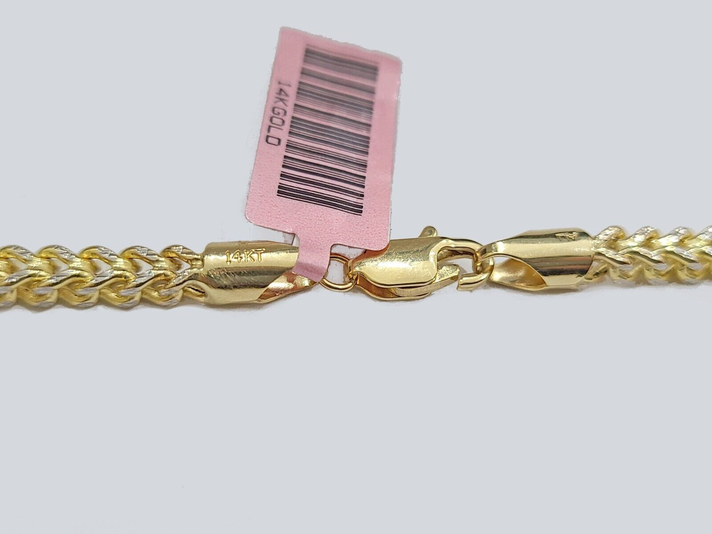 14k Yellow Gold Franco Chain Two-tone Necklace 4mm 22 Inch Diamond Cut 14kt SALE