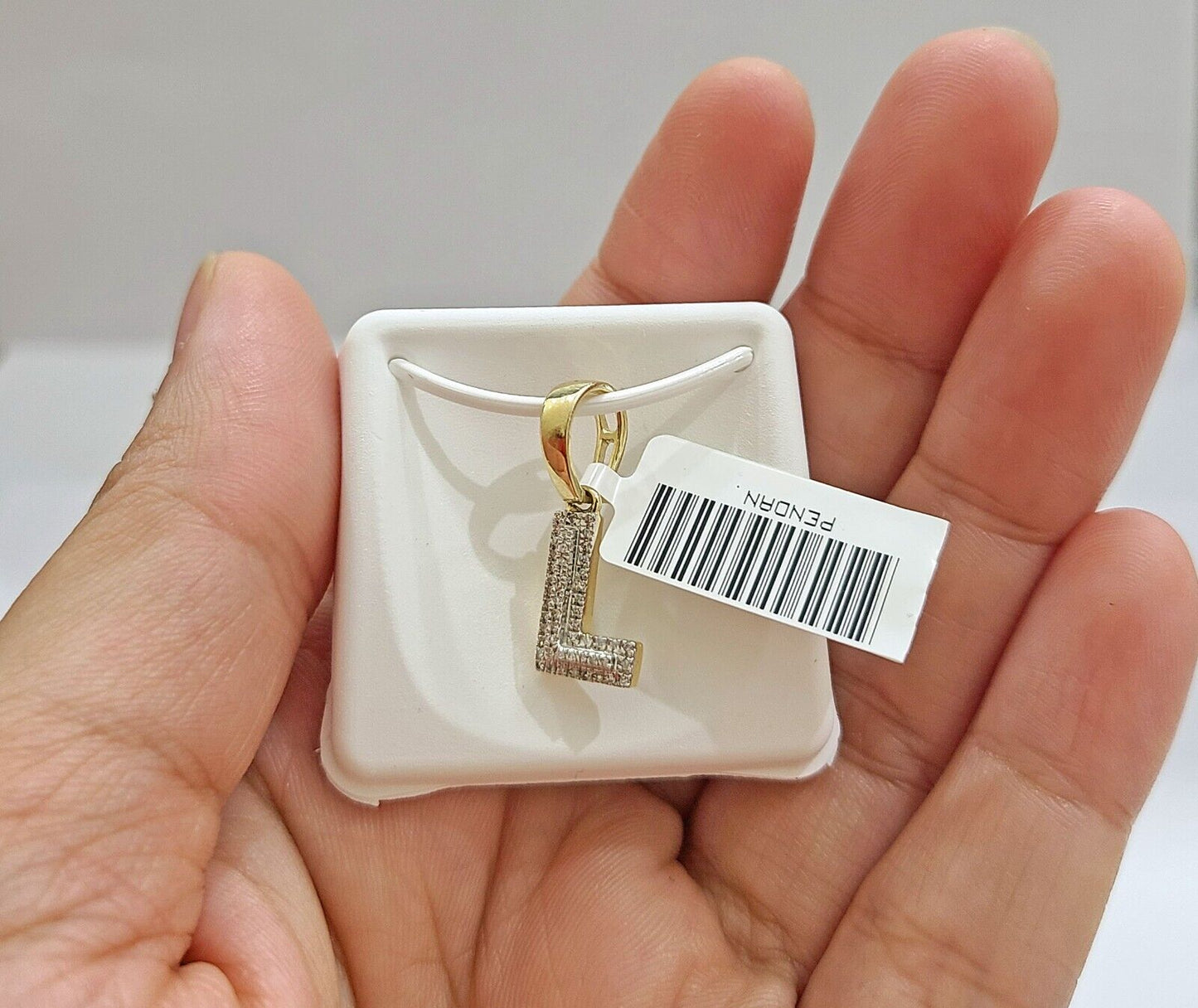 Real 10K Yellow Gold Initials Diamond Cut Charm A-Z Pendant Alphabets