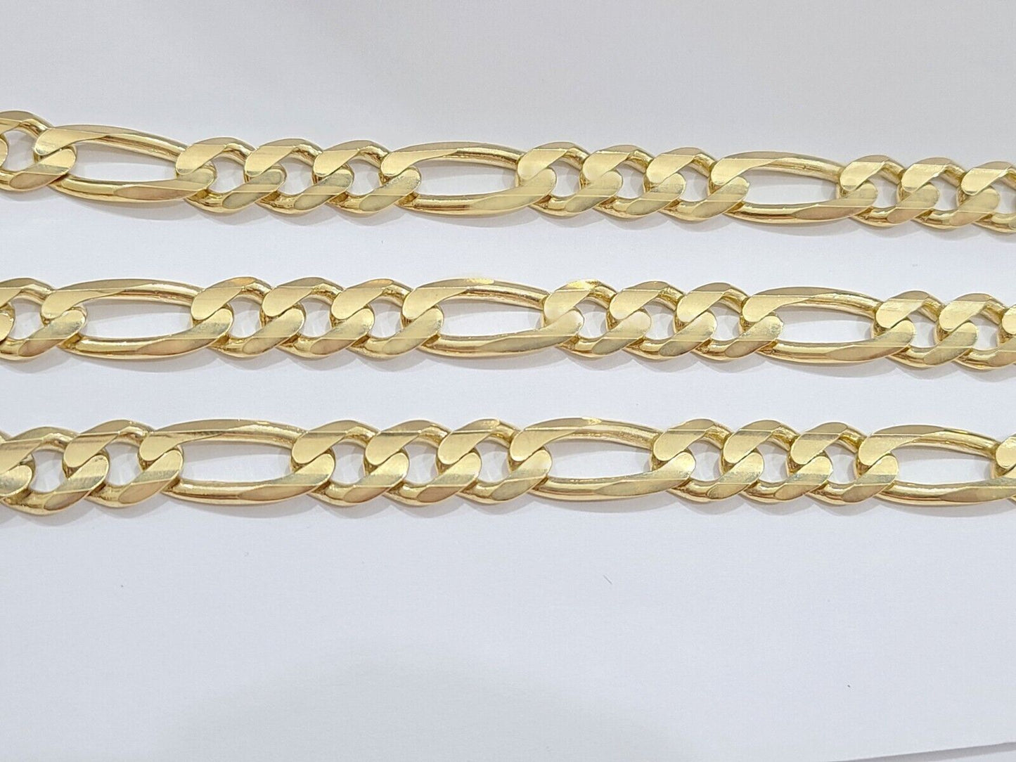 14k Solid Yellow Gold Figaro Chain 10mm 26'' Inches Necklace Real 14kt
