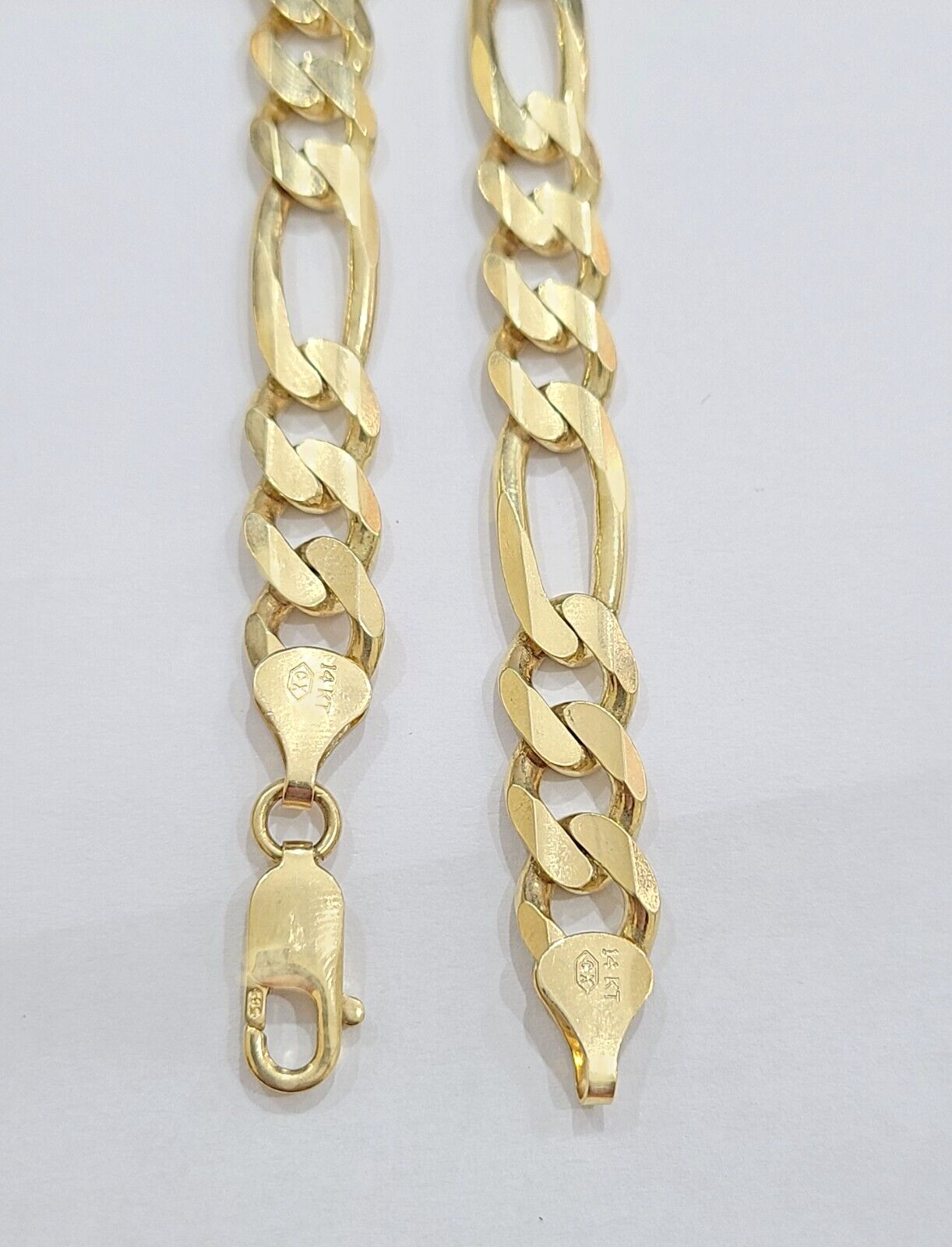 14k Solid Yellow Gold Figaro Chain 10mm 26'' Inches Necklace Real 14kt