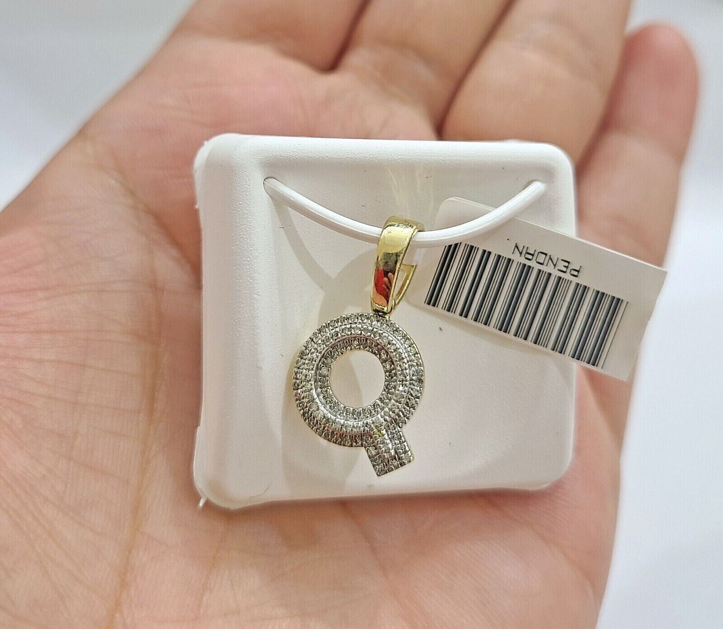 Real 10K Yellow Gold Initials Diamond Cut Charm A-Z Pendant Alphabets