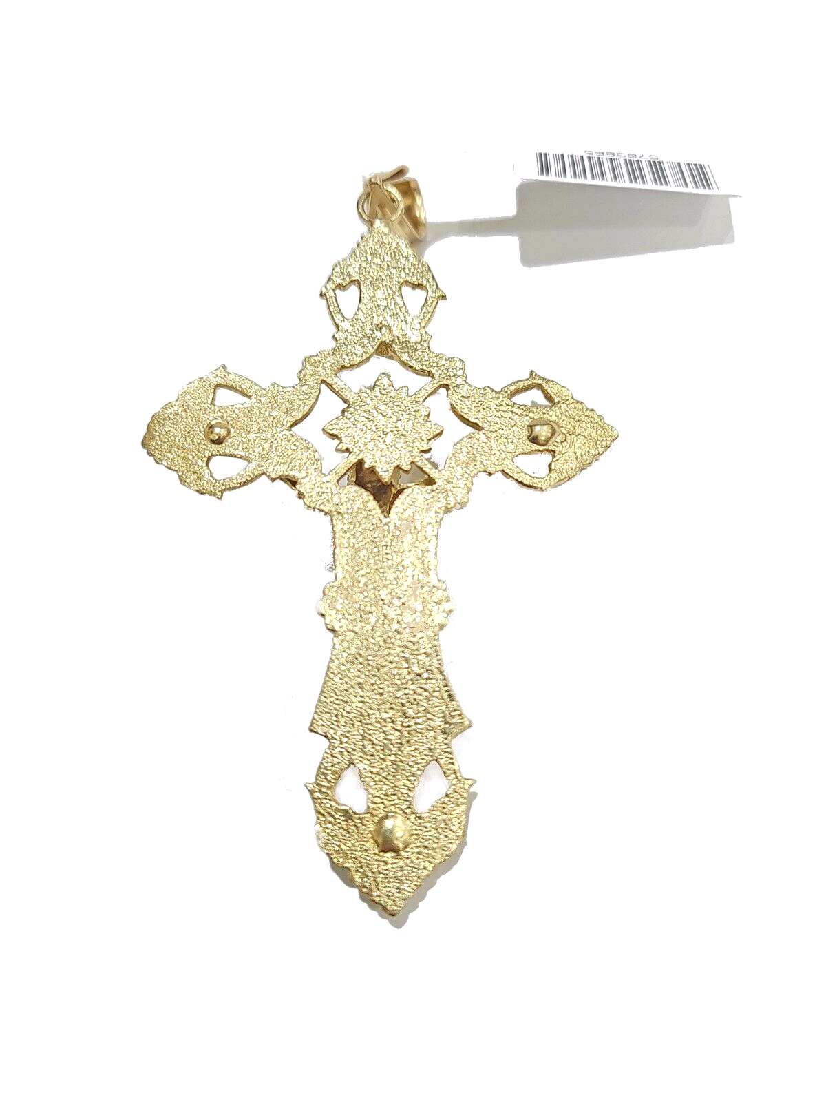 Real 14k Yellow Gold Rope Chain 24'' Necklace Jesus Crucifix Cross Charm Pendant