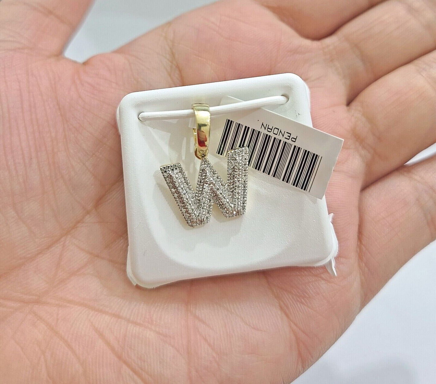 Real 10K Yellow Gold Initials Diamond Cut Charm A-Z Pendant Alphabets
