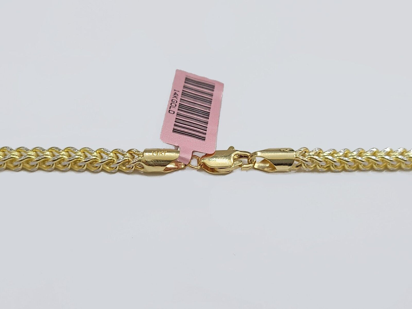 14k Yellow Gold Franco Chain Two-tone Necklace 4mm 22 Inch Diamond Cut 14kt SALE