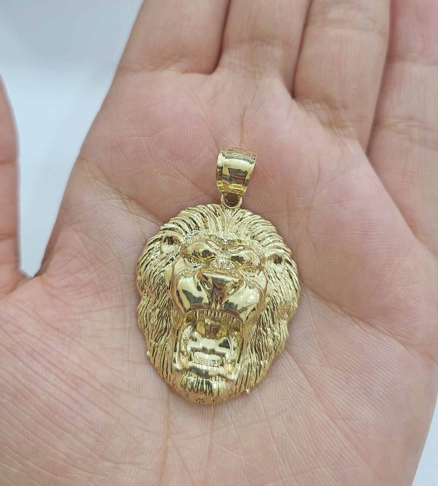 Real 10k Yellow Gold Milano Rope Chain 26'' Necklace Lion Head charm pendant