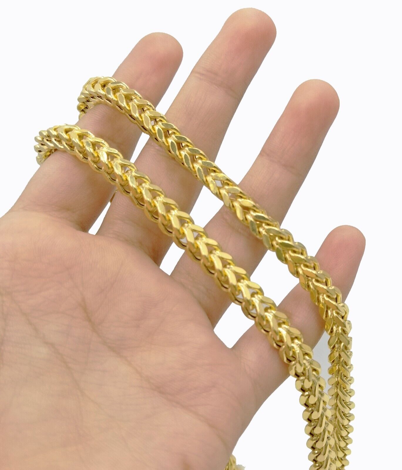 Real 10k Yellow Gold Franco Necklace 5mm 26" inch For Men's 10kt Chain