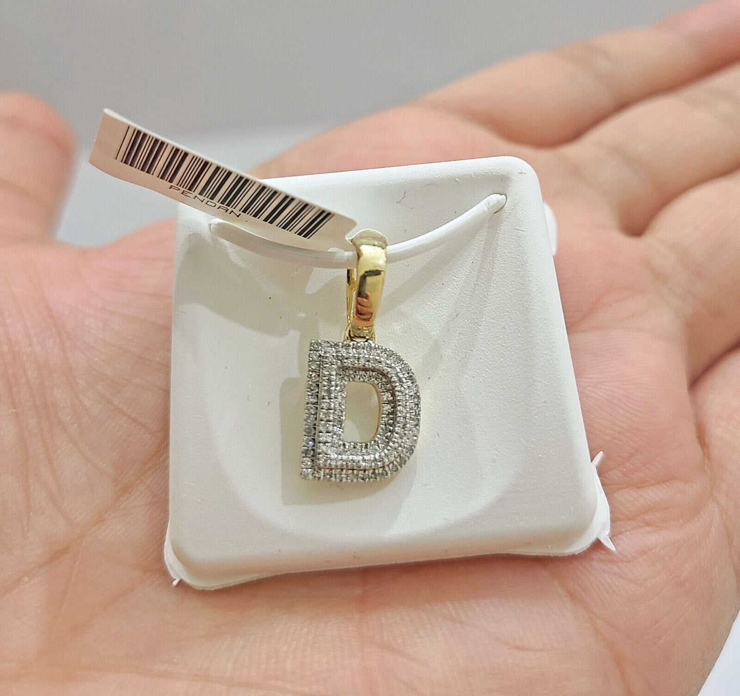 Real 10K Yellow Gold Initials Diamond Cut Charm A-Z Pendant Alphabets