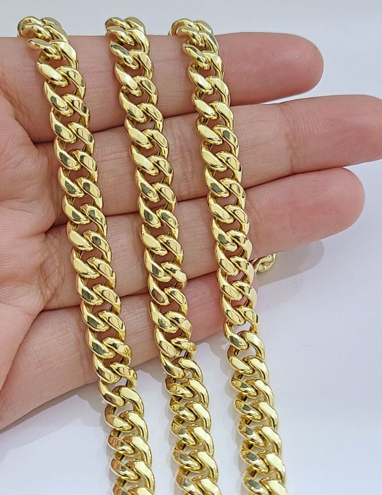 14k Yellow Gold Miami Cuban Link Chain 8mm 22" Necklace Box Lock Real