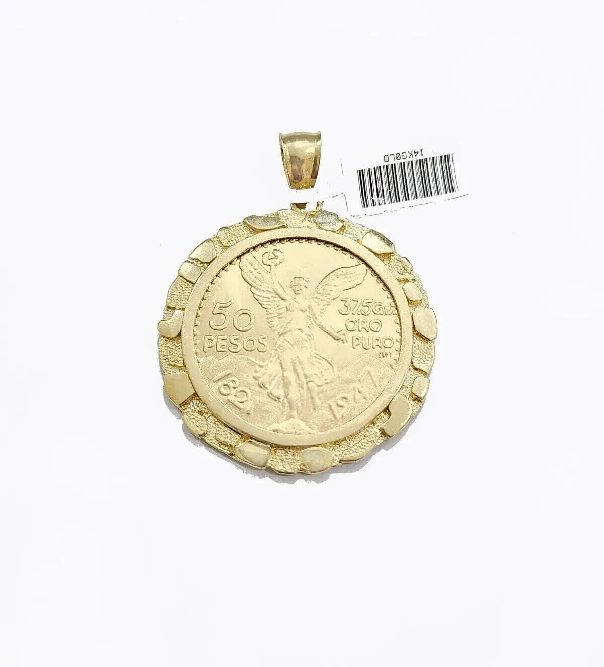 Centenario Coin Solid 14k Yellow Gold 50 Pesos 1947 Mexican Coin With bazel REAL