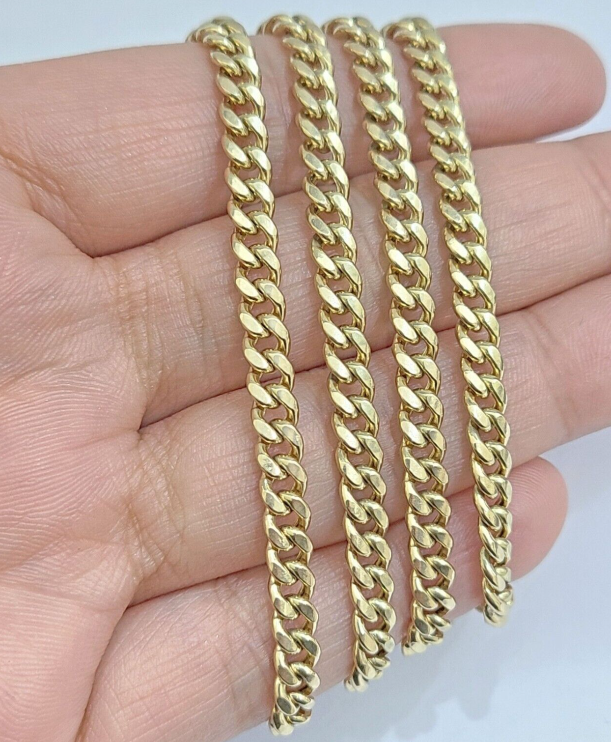 10kt Yellow Gold Miami Cuban Link Chain 10k Necklace 20 Inches 4mm Box Lock Real