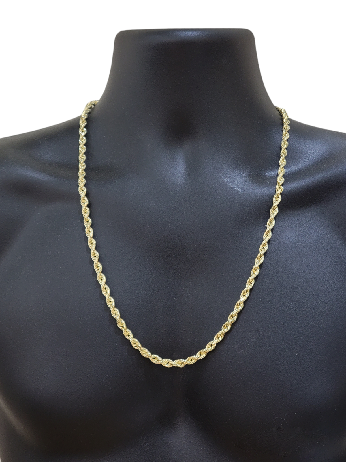 Real 14k Yellow Gold Necklace Rope Chain 6mm 26" inch 14kt Men's Chain For Charm