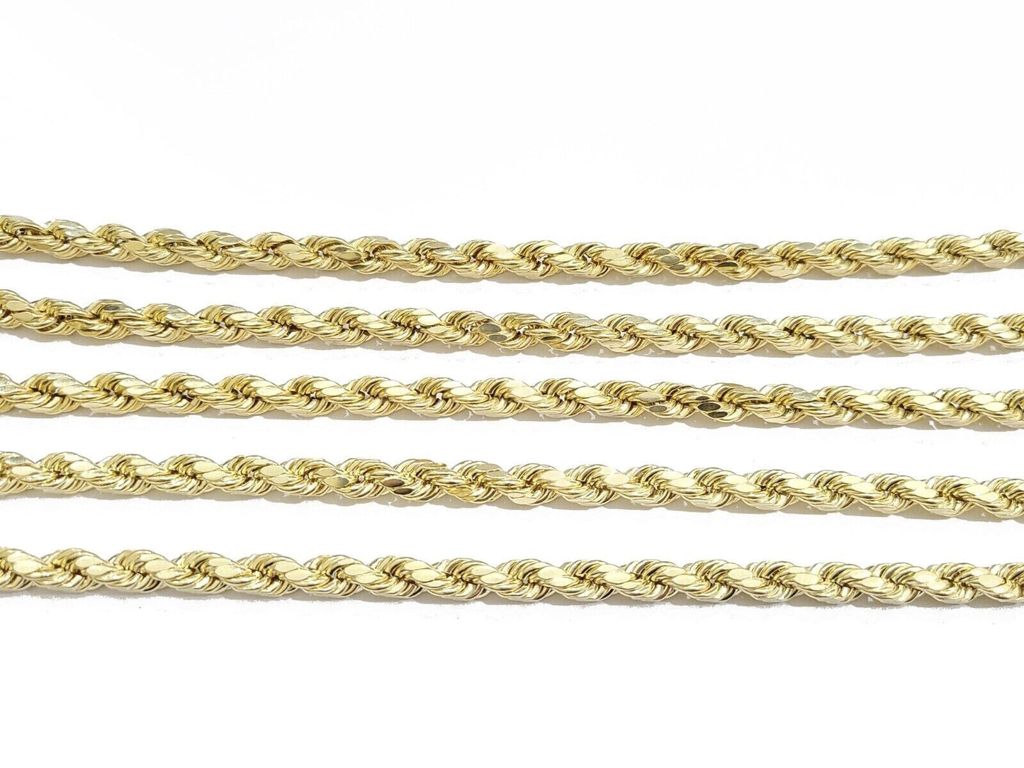 Real 10K Yellow Gold Rope Chain 7mm Necklace 18-30'' Inches Lobster Lock 10kt