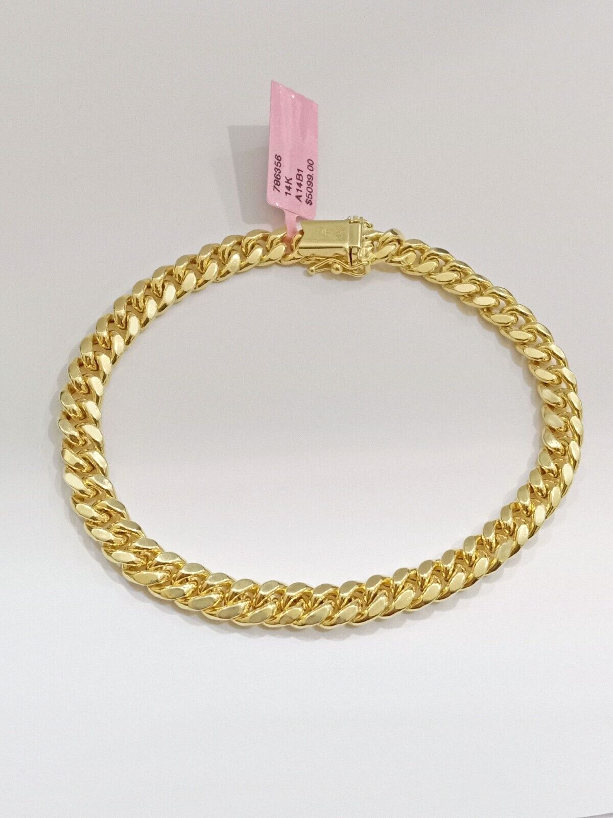 14k Yellow Gold Miami Cuban Link Bracelet 8 inch 7mm Real Mens & Ladies Box Lock
