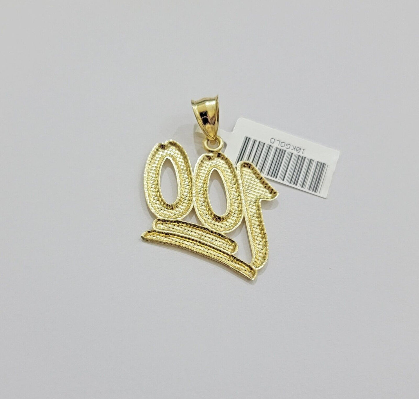 REAL 10k Yellow Gold Charm 100 pendant With Diamond Cuts For Mens